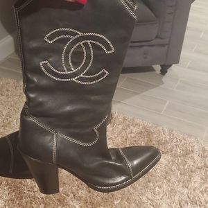 chanel western boots